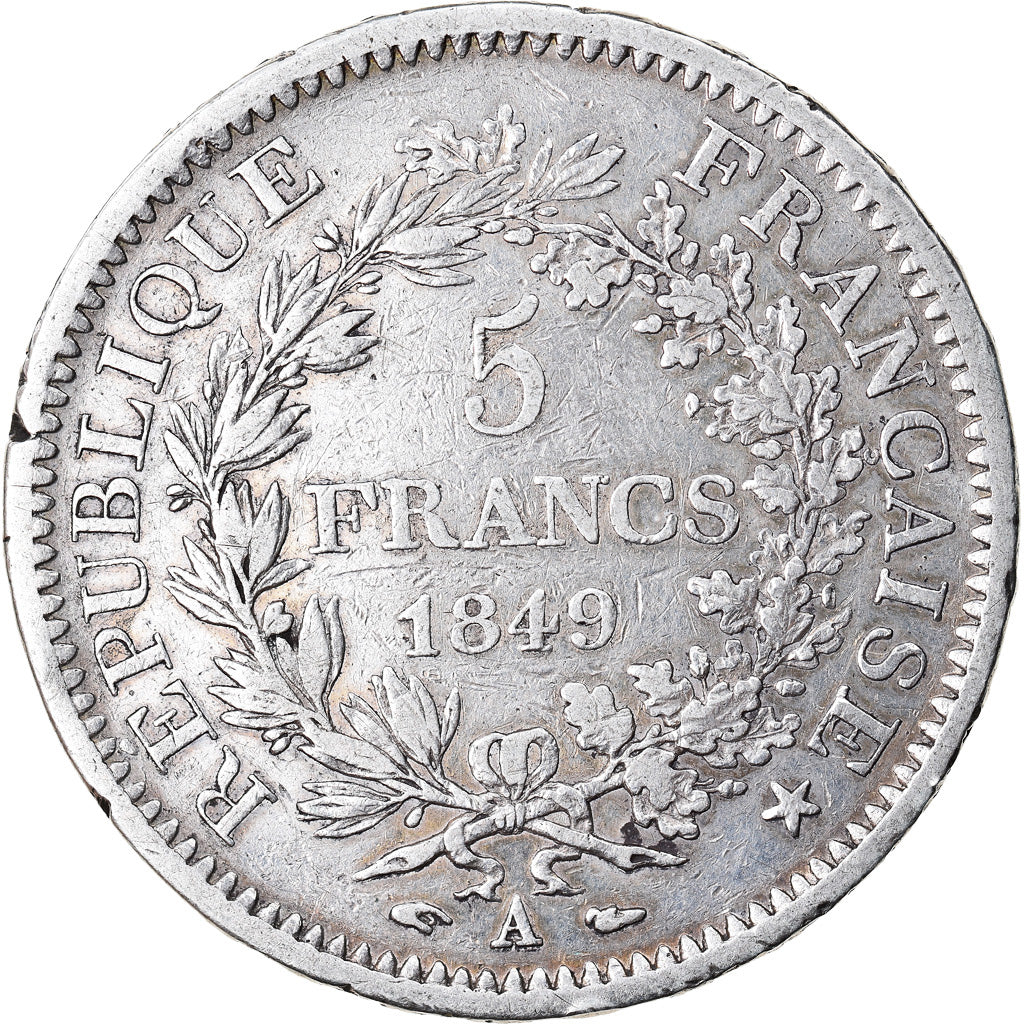 Coin, France, Hercule, 5 Francs, 1849, Paris, VF(30-35), Silver, KM:756.1