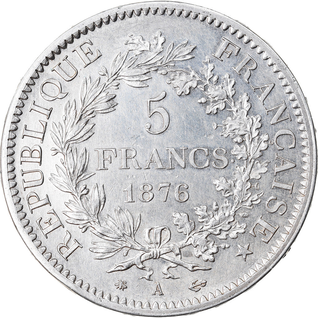 Monnaie, France, Hercule, 5 Francs, 1876, Paris, TTB+, Argent, Gadoury:745a