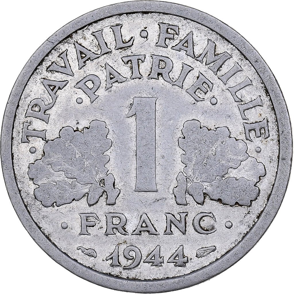 Munten, Frankrijk, Bazor, Franc, 1944, Castelsarrasin, Petit C, FR, Aluminium