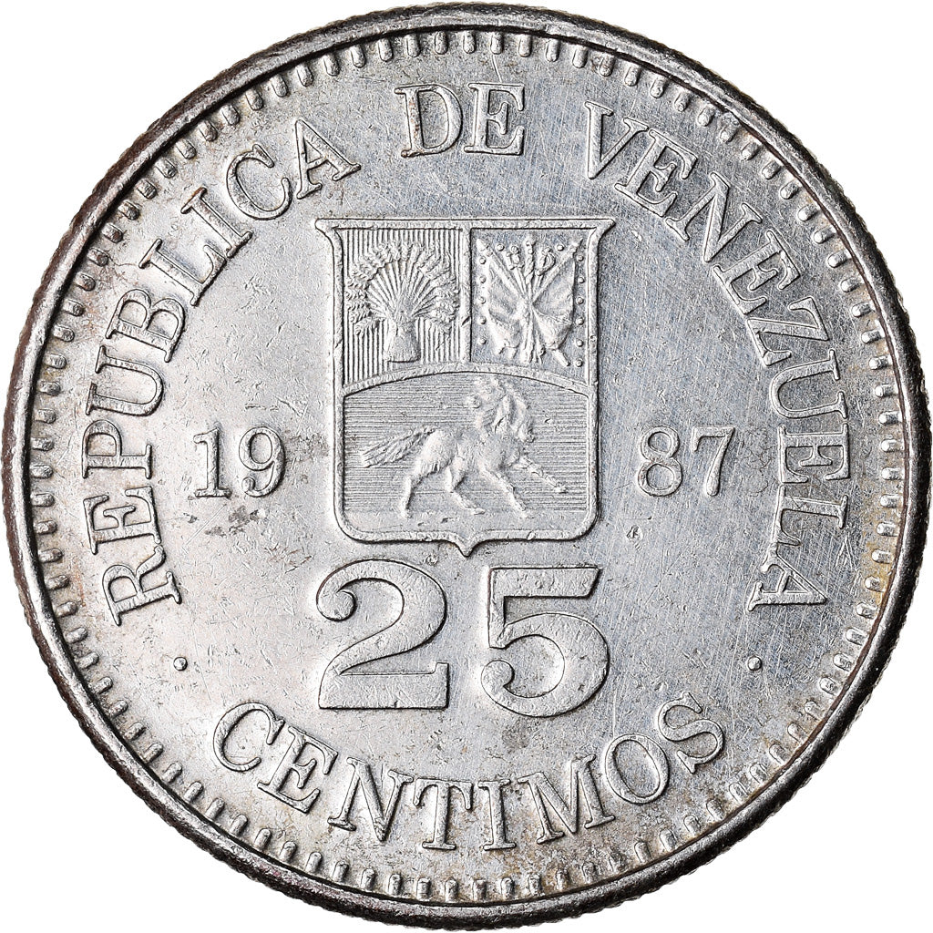 Monnaie, Venezuela, 25 Centimos, 1987, Werdohl, TTB, Nickel, KM:50.2