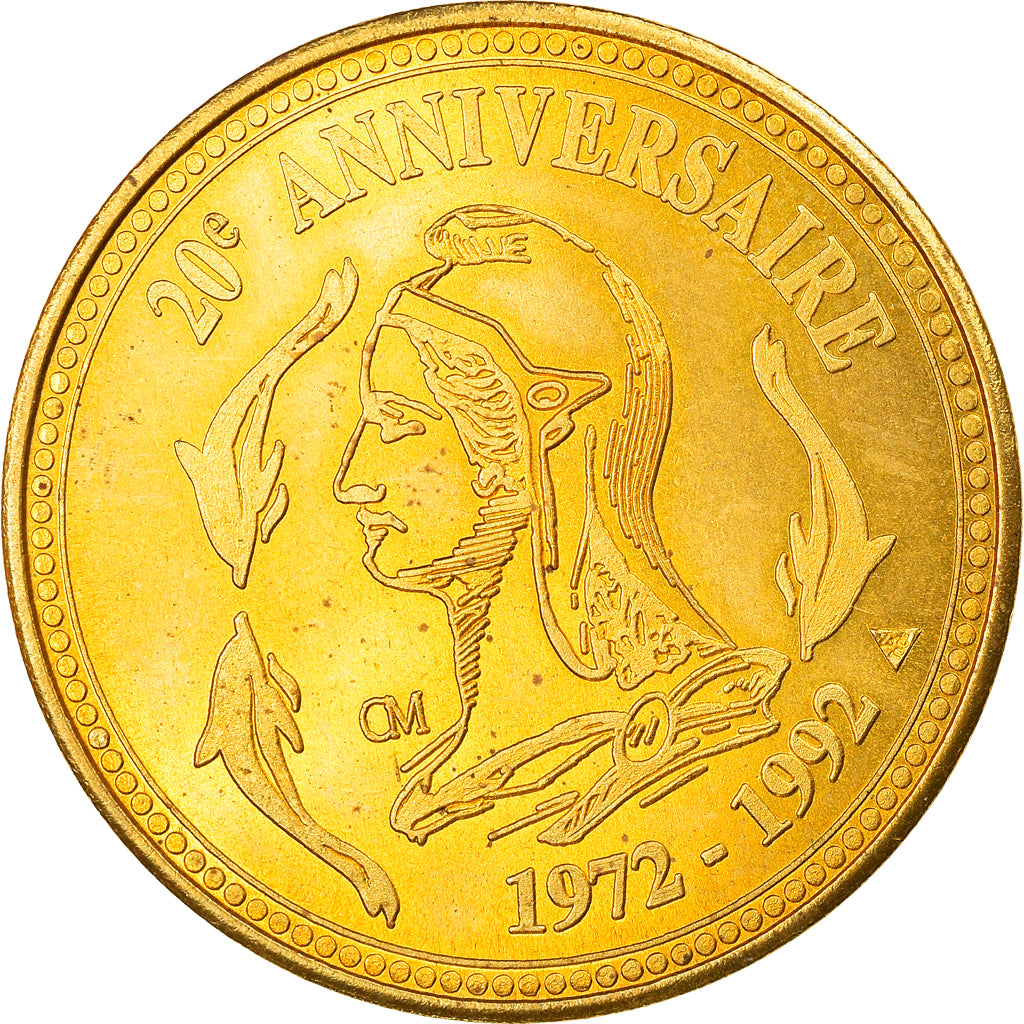France, Token, Numismatique et Change, 20ème Anniversaire, 1992, MS(63), Copper