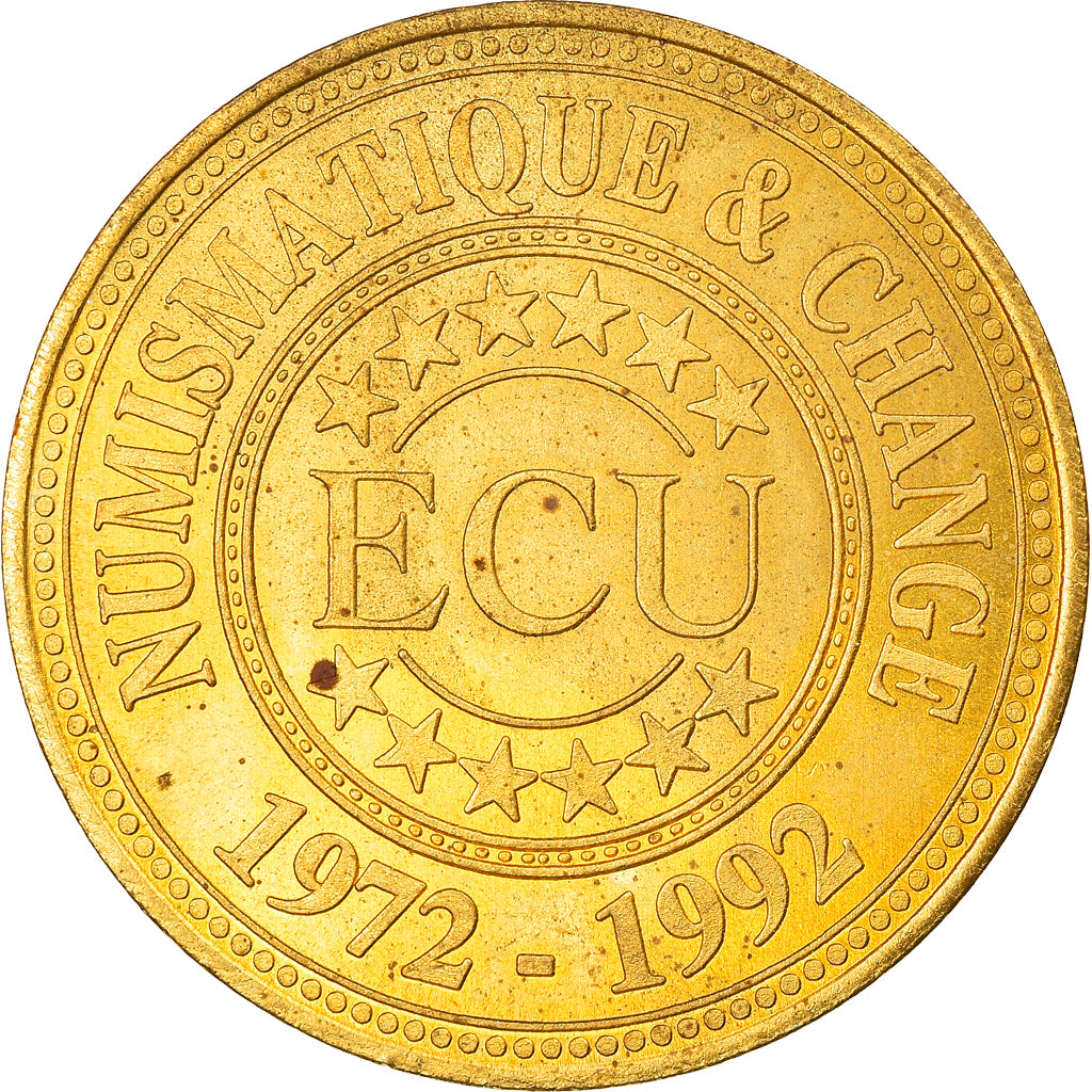 France, Token, Numismatique et Change, 20ème Anniversaire, 1992, MS(63), Copper