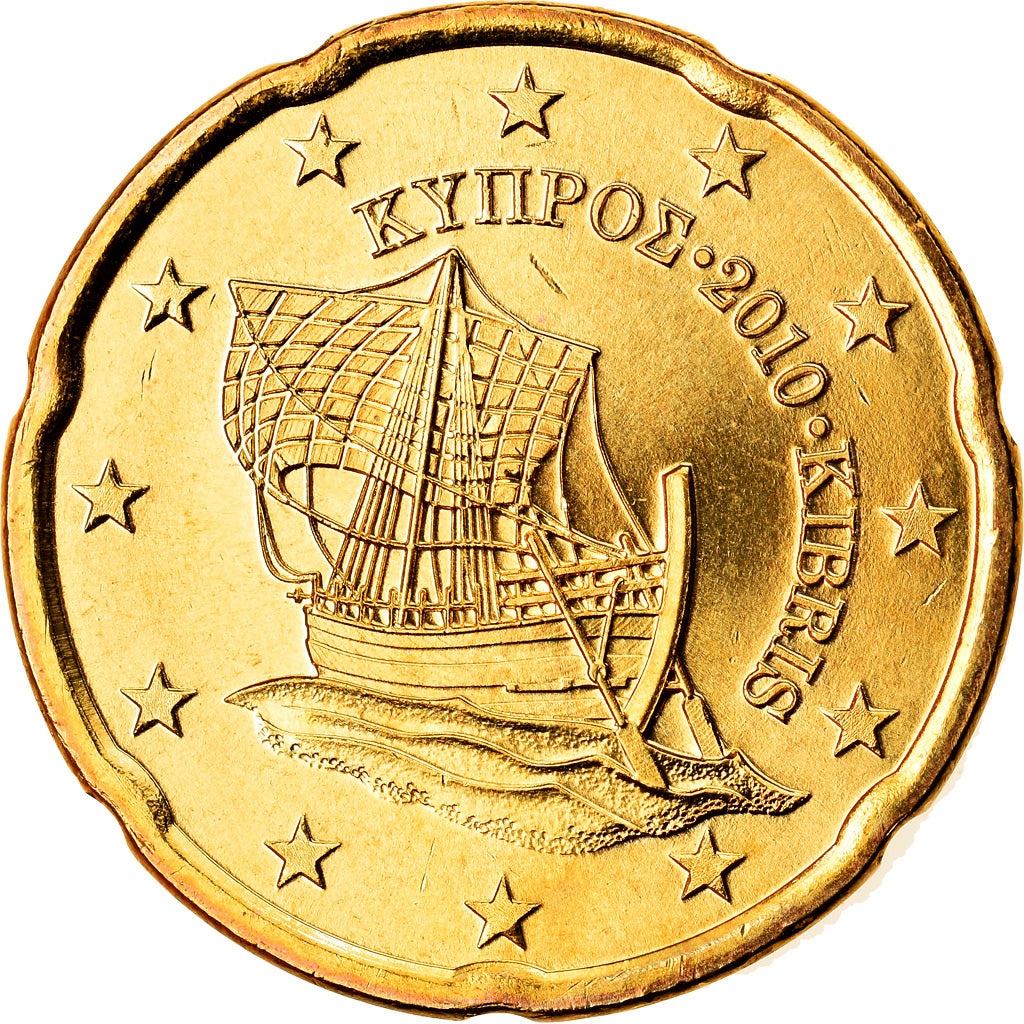 Cyprus, 20 Euro Cent, 2010, UNC-, Tin, KM:82