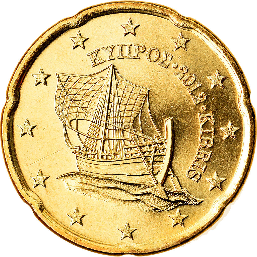 Cipro, 20 Euro Cent, 2012, SPL, Ottone, KM:82