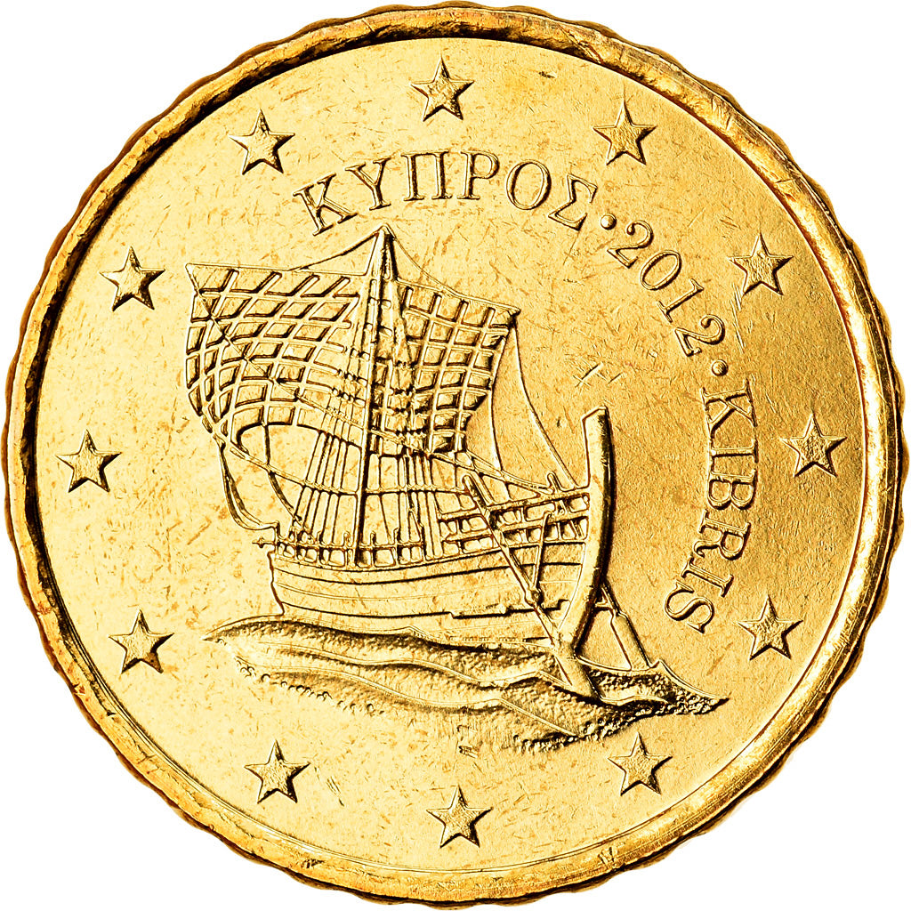 Cypr, 10 Euro Cent, 2012, MS(63), Mosiądz, KM:81