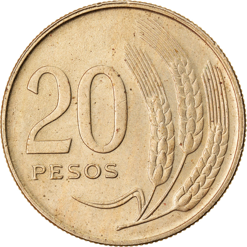 Moneda, Uruguay, 20 Pesos, 1970, Santiago, MBC, Cobre - níquel - cinc, KM:56