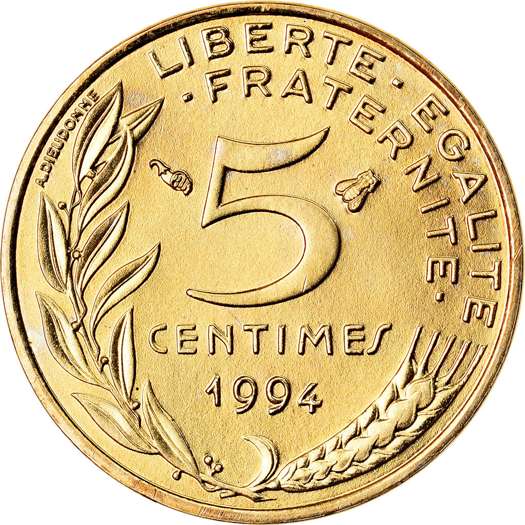 Münze, Frankreich, Marianne, 5 Centimes, 1994, Paris, BU, STGL