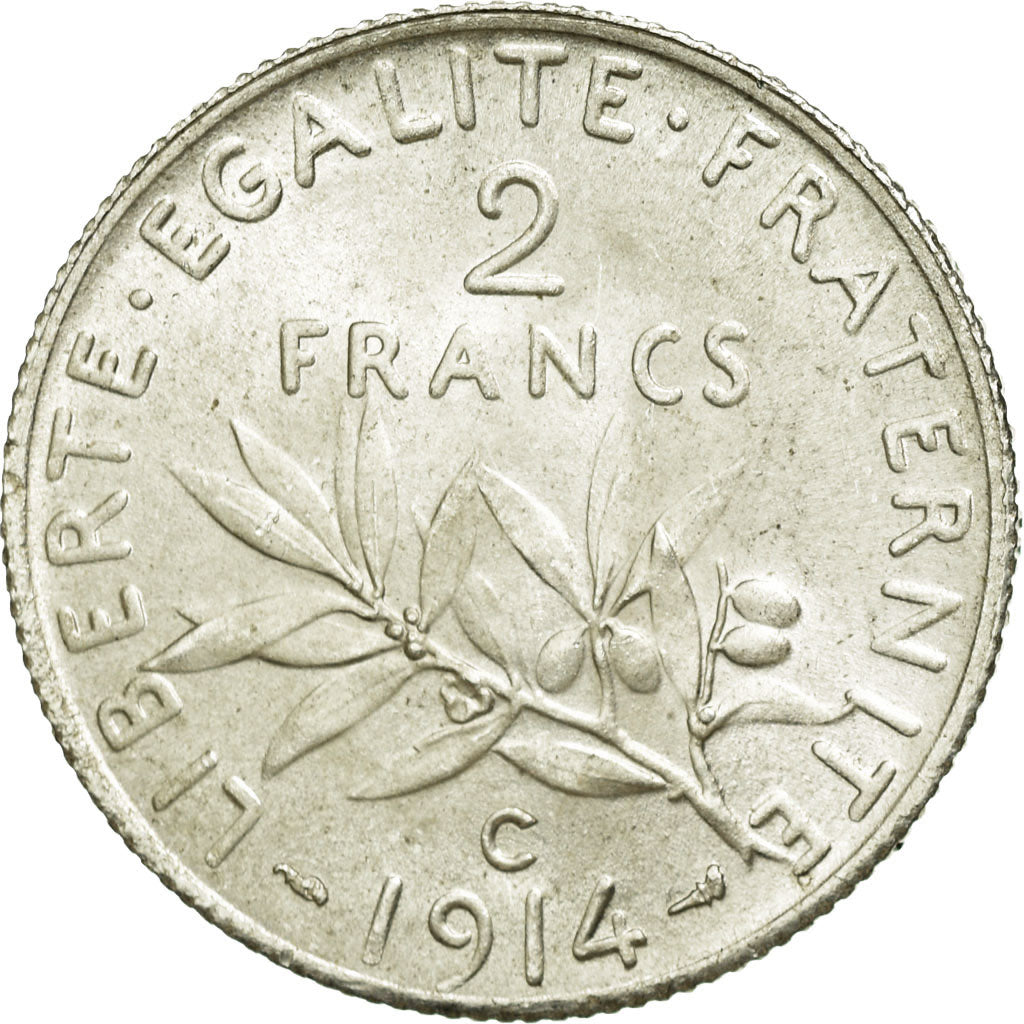 Monnaie, France, Semeuse, 2 Francs, 1914, Castelsarrasin, SPL, Argent, KM:845.2