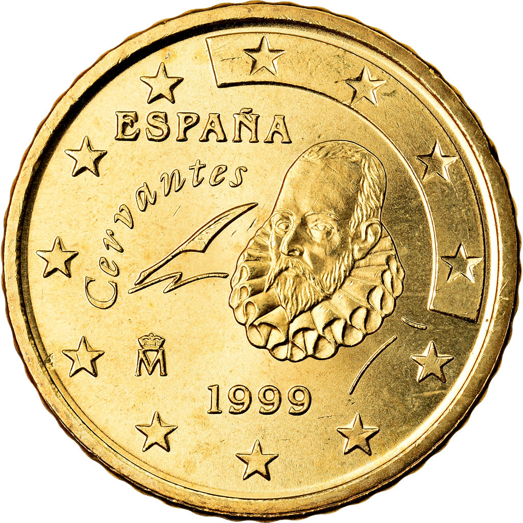 España, 50 Euro Cent, 1999, SC, Latón, KM:1045