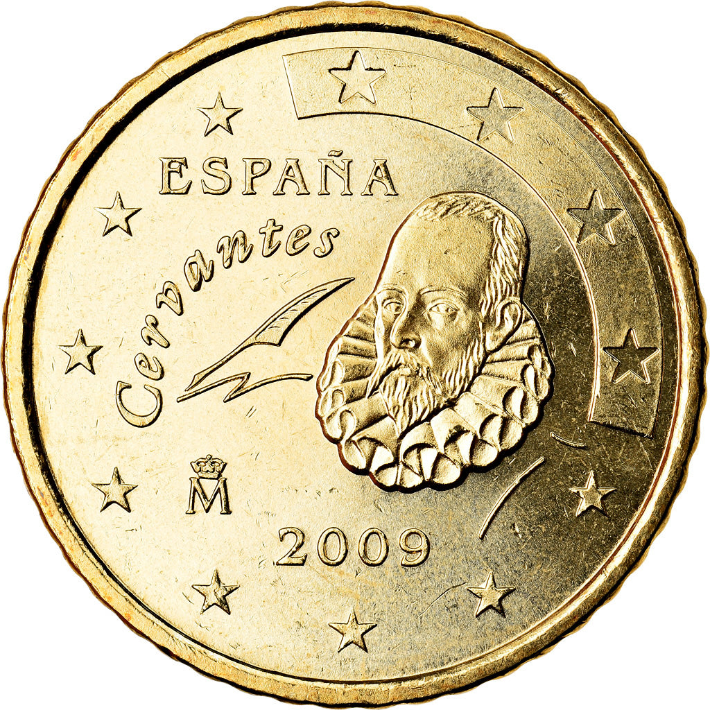 Spagna, 50 Euro Cent, 2009, SPL, Ottone, KM:1072