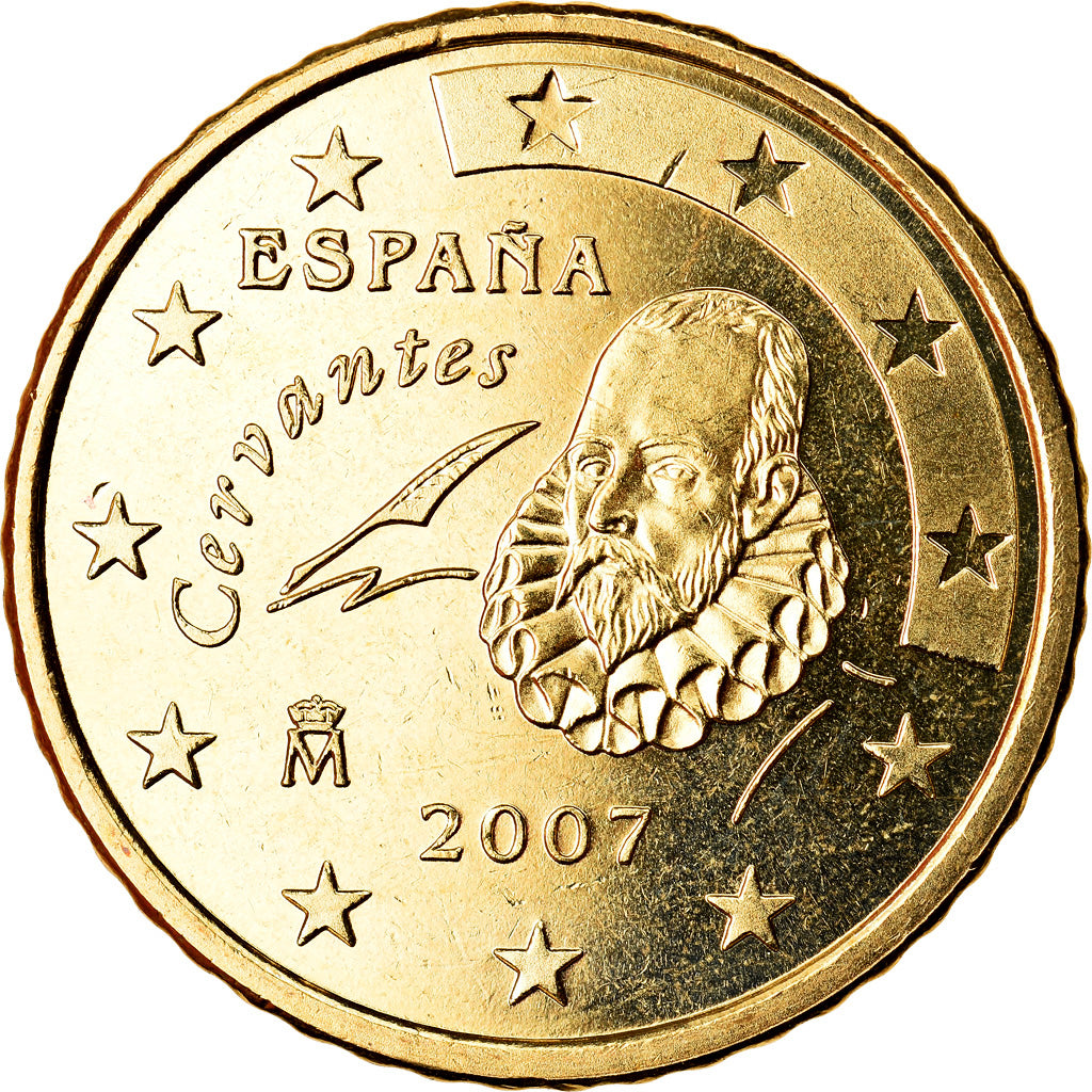Spagna, 50 Euro Cent, 2007, SPL, Ottone, KM:1072
