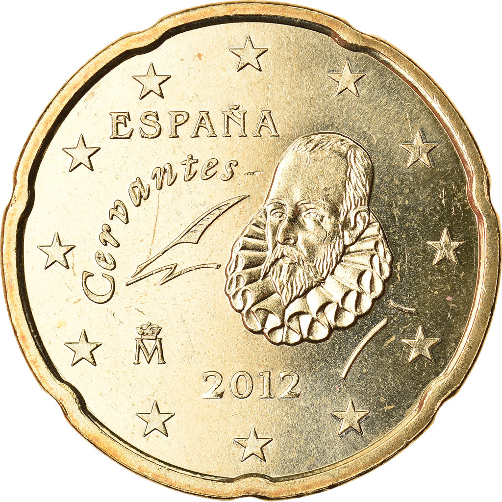 Spanien, 20 Euro Cent, 2012, UNZ, Messing, KM:1148