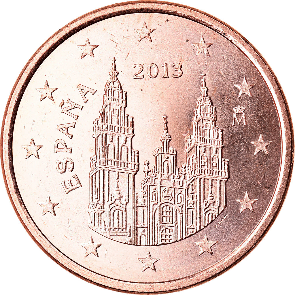 Spagna, 5 Euro Cent, 2013, SPL, Acciaio placcato rame, KM:1146