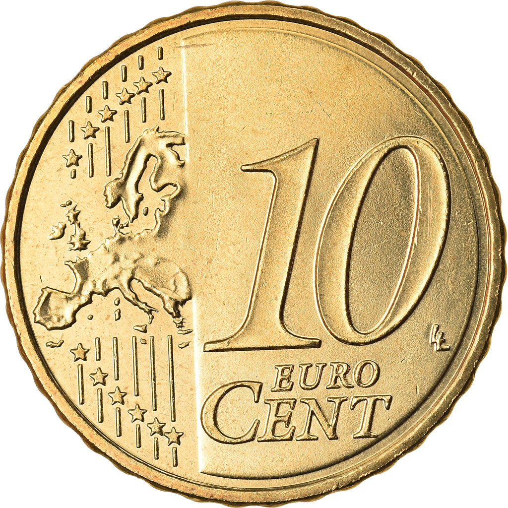 Spain, 10 Euro Cent, 2015, MS(63), Brass