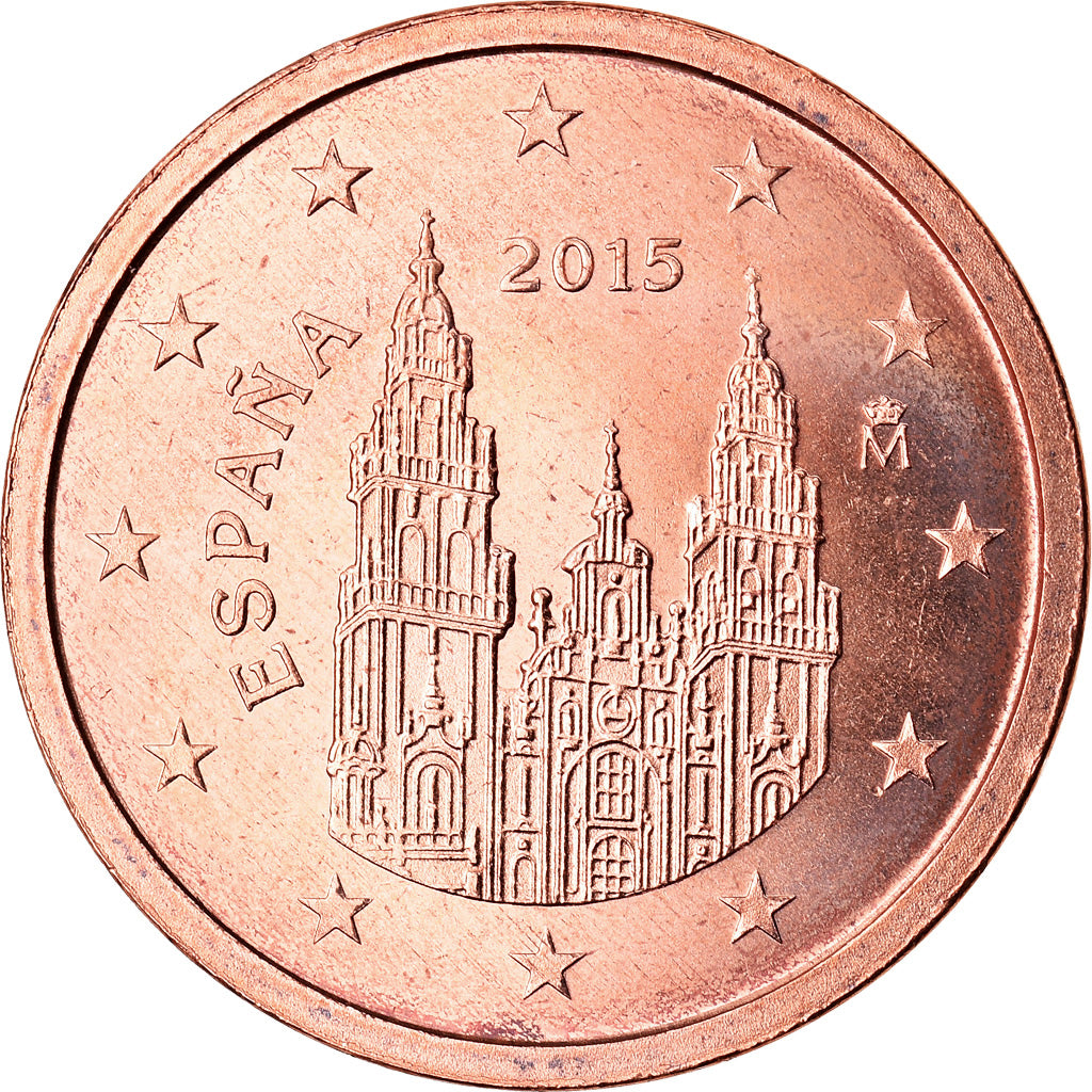 Spanien, 2 Euro Cent, 2015, UNZ, Copper Plated Steel