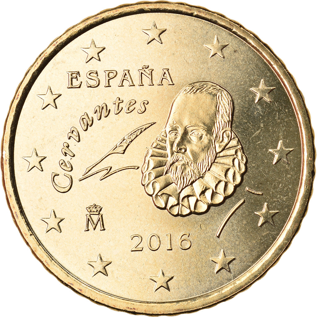 Hiszpania, 50 Euro Cent, 2016, MS(63), Mosiądz