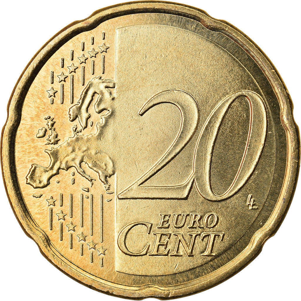 Spain, 20 Euro Cent, 2010, MS(63), Brass, KM:1148