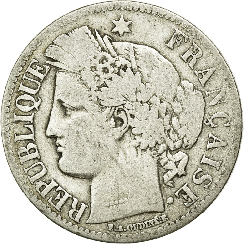 Munten, Frankrijk, Cérès, 2 Francs, 1870, Paris, FR+, Zilver, KM:817.1