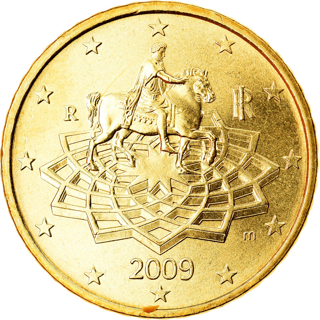 Italia, 50 Euro Cent, 2009, SPL, Ottone, KM:249