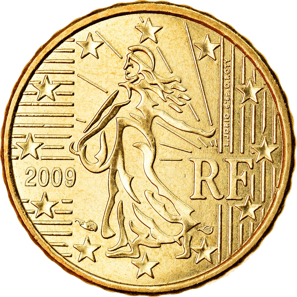 Frankrijk, 10 Euro Cent, 2009, ZF, Tin, Gadoury:4b., KM:1410
