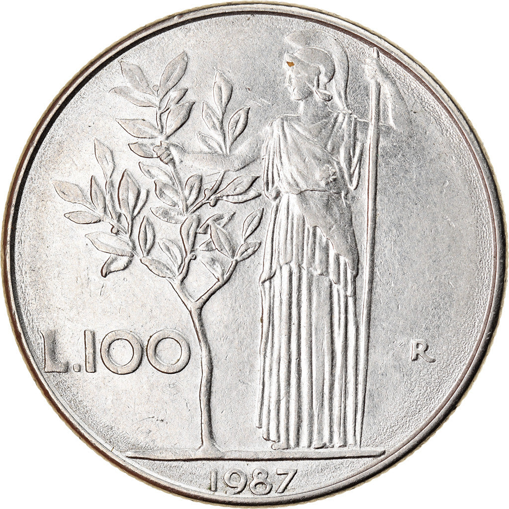 Moeda, Itália, 100 Lire, 1987, Rome, EF(40-45), Aço Inoxidável, KM:96.1