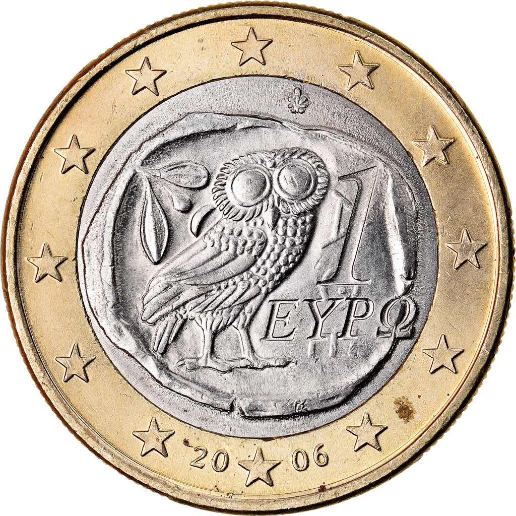 Grecia, Euro, 2006, MBC+, Bimetálico, KM:187