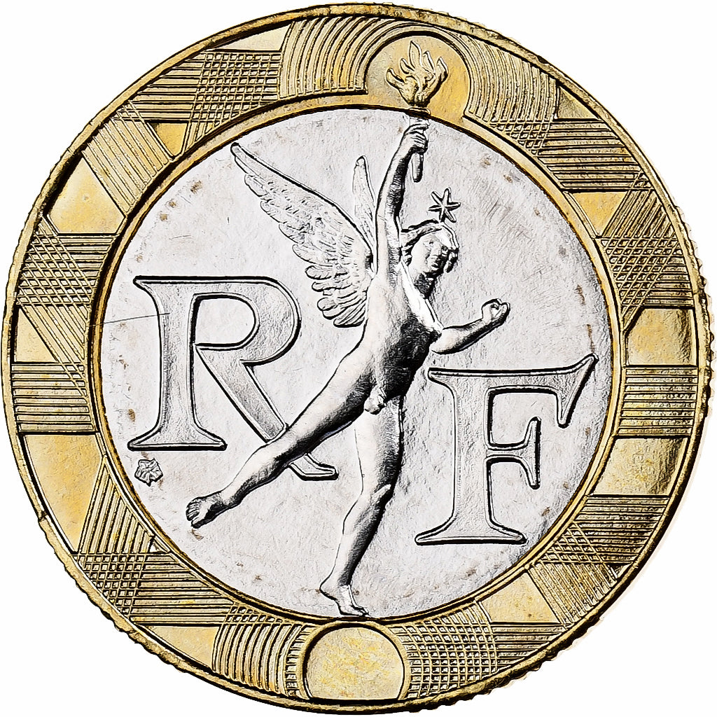 Francja, 10 Francs, Génie, 1993, Monnaie de Paris, BU, Bimetaliczny, NGC, MS66