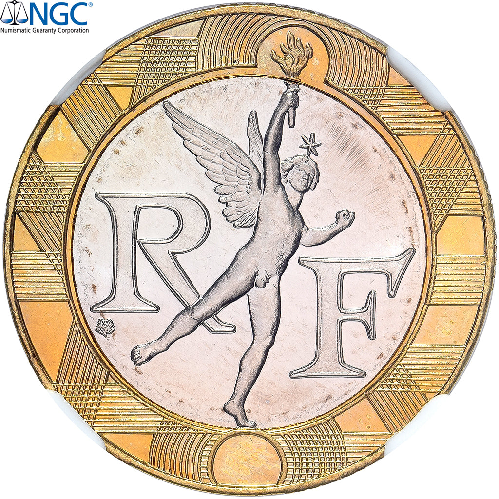 Frankreich, 10 Francs, Génie, 1993, Monnaie de Paris, BU, Bi-Metallic, NGC
