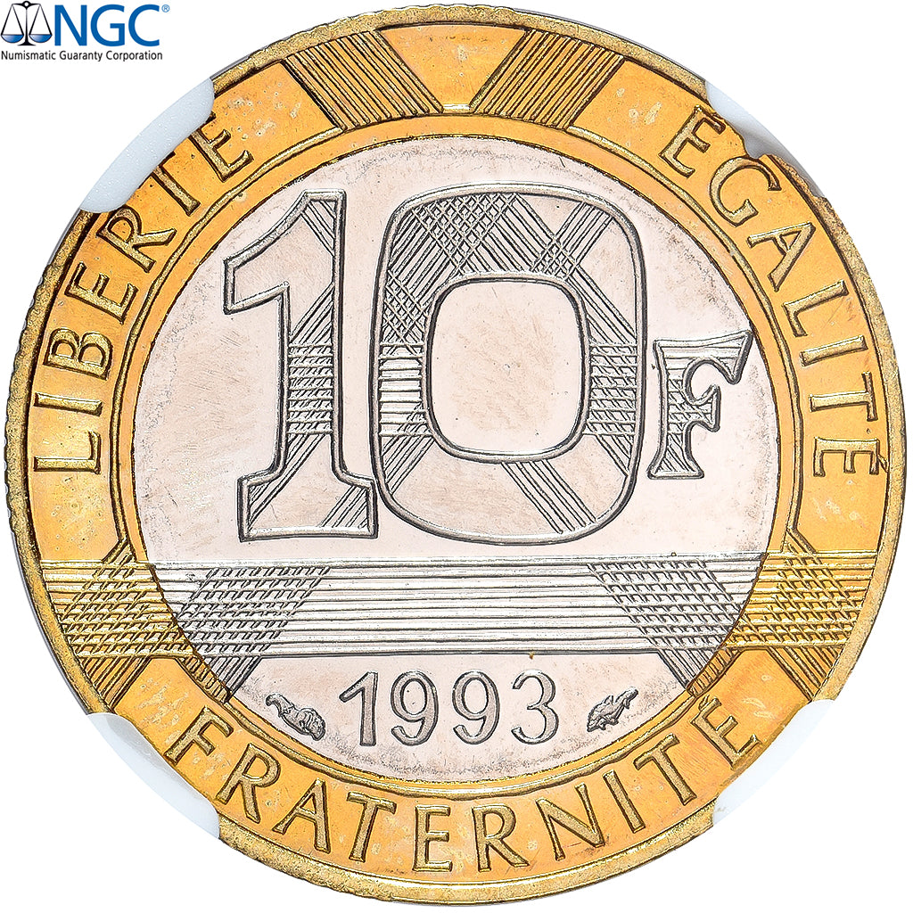 Frankreich, 10 Francs, Génie, 1993, Monnaie de Paris, BU, Bi-Metallic, NGC
