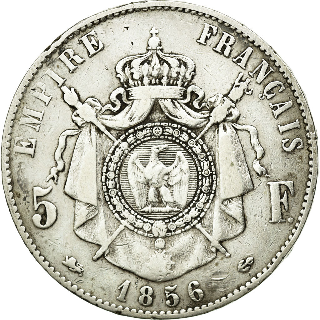 Coin, France, Napoleon III, Napoléon III, 5 Francs, 1856, Lyon, VF(30-35)