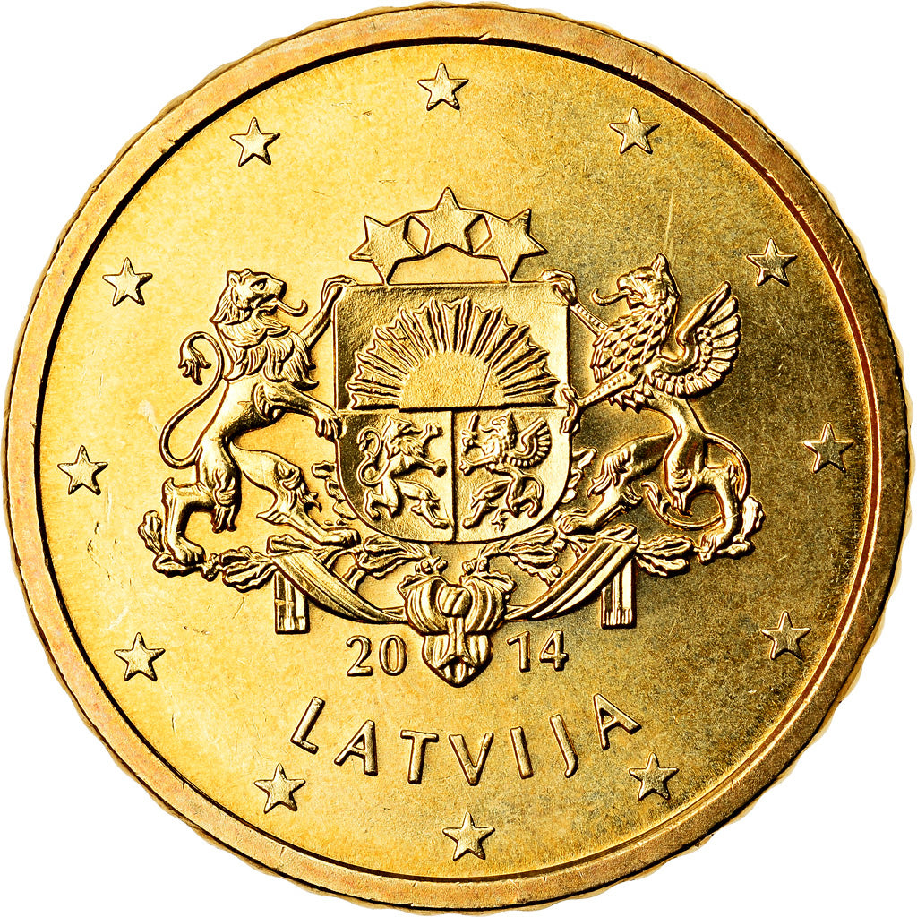 Latvia, 50 Euro Cent, 2014, SPL, Laiton