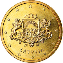 Latvia, 50 Euro Cent, 2014, MS(63), Brass