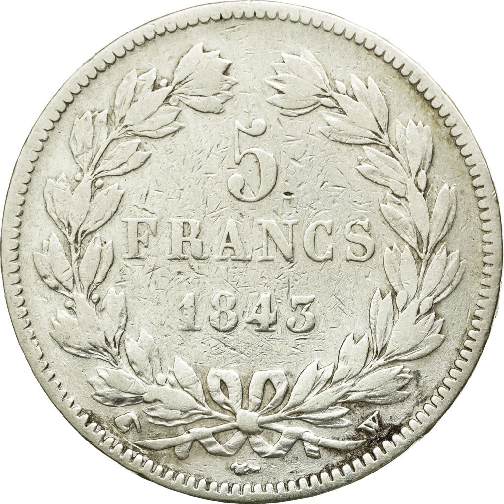 Moneta, Francia, Louis-Philippe, 5 Francs, 1845, Lille, MB, Argento, KM:749.13