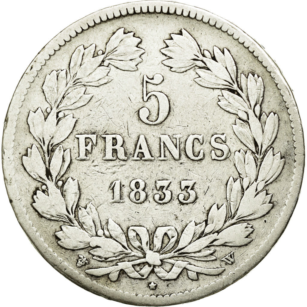 Münze, Frankreich, Louis-Philippe, 5 Francs, 1833, Lille, S, Silber, KM:749.13