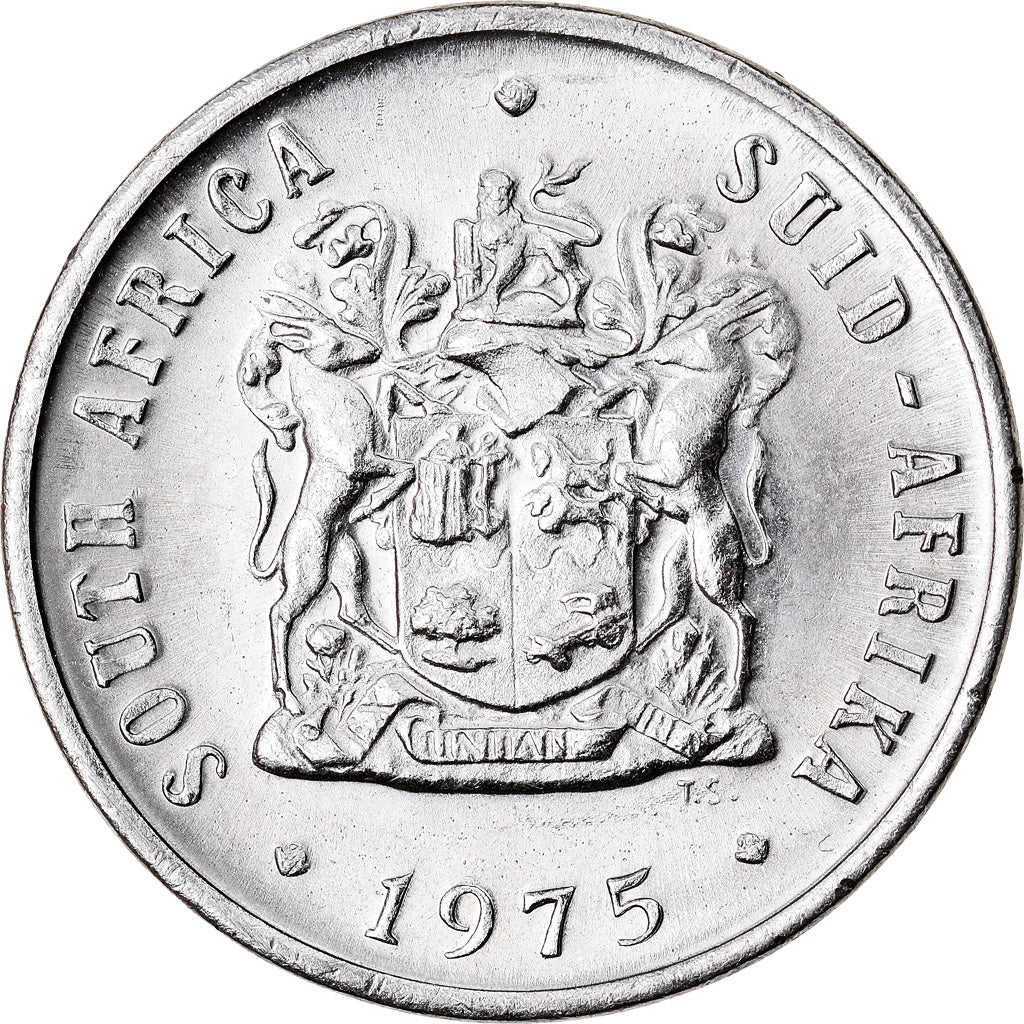 Moneda, Sudáfrica, 10 Cents, 1975, EBC, Níquel, KM:85