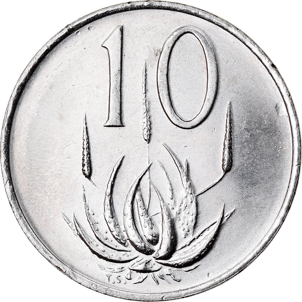 Moneda, Sudáfrica, 10 Cents, 1975, EBC, Níquel, KM:85
