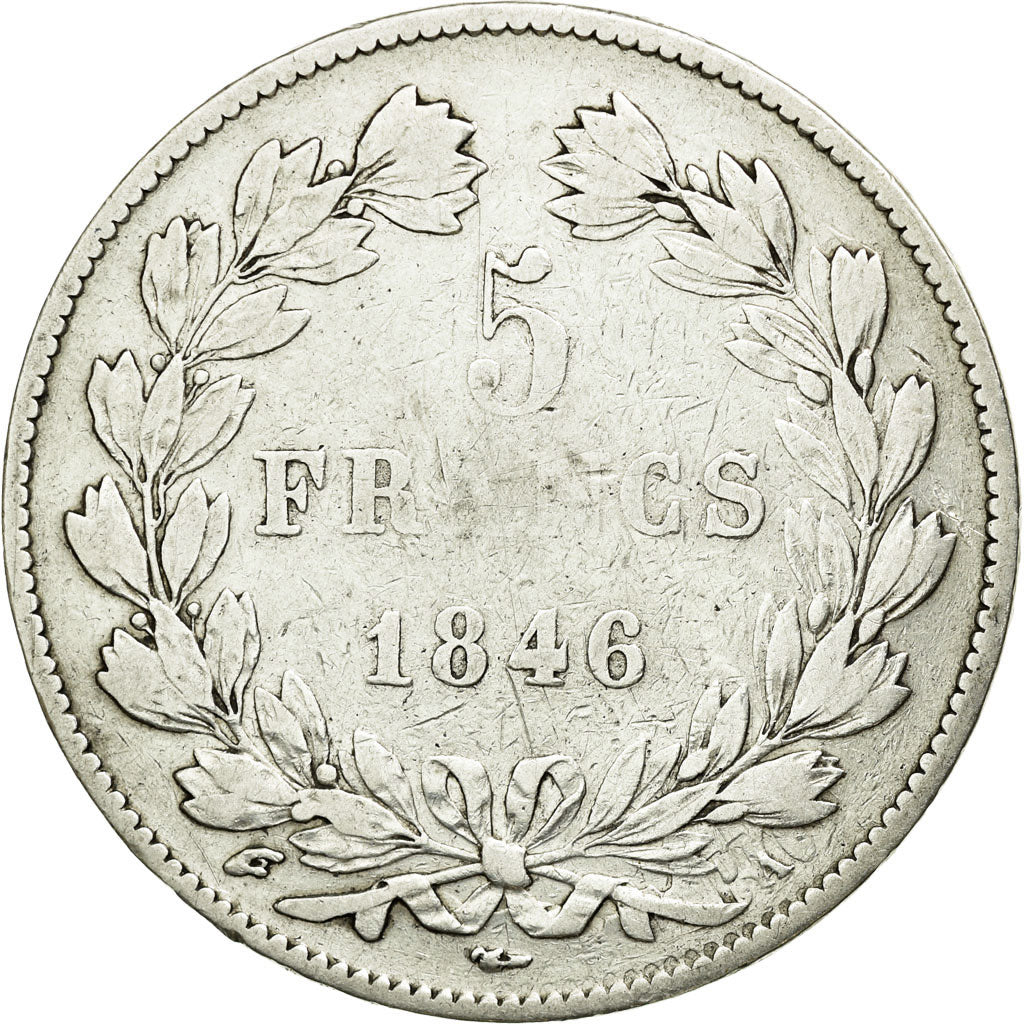 Coin, France, Louis-Philippe, 5 Francs, 1846, Paris, VF(20-25), Silver