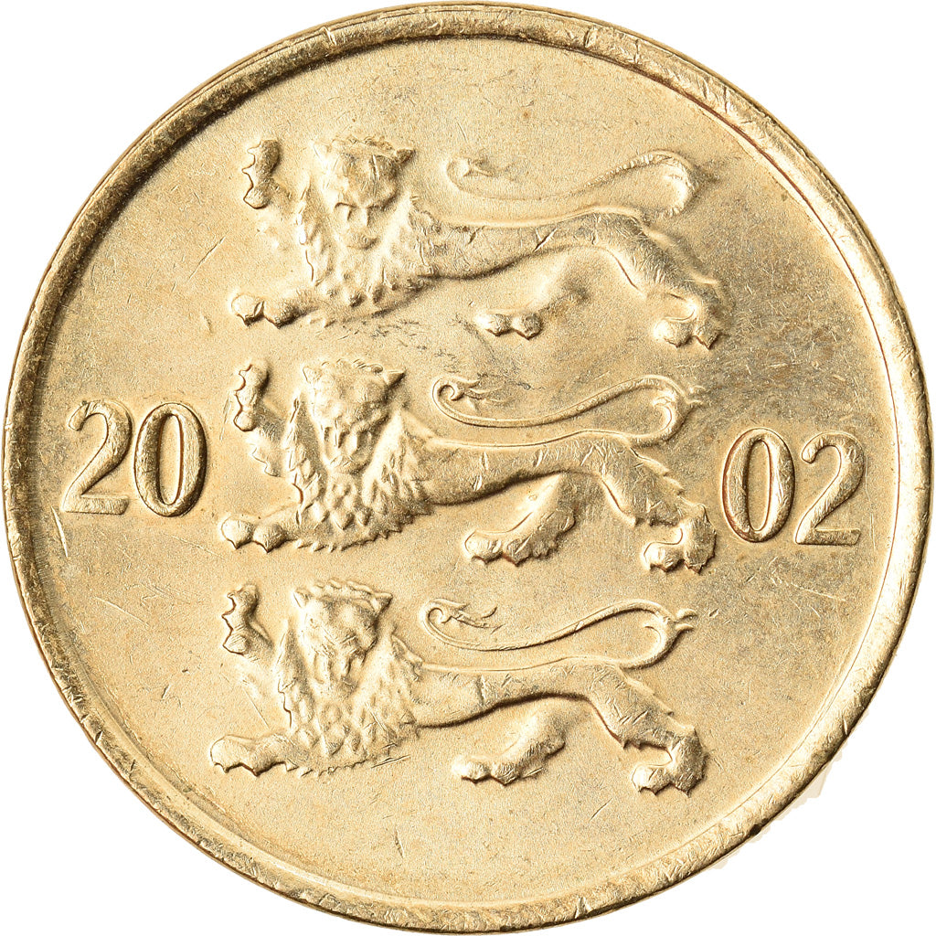 Moneta, Estonia, 10 Senti, 2002, no mint, AU(50-53), Aluminium-Brąz, KM:22