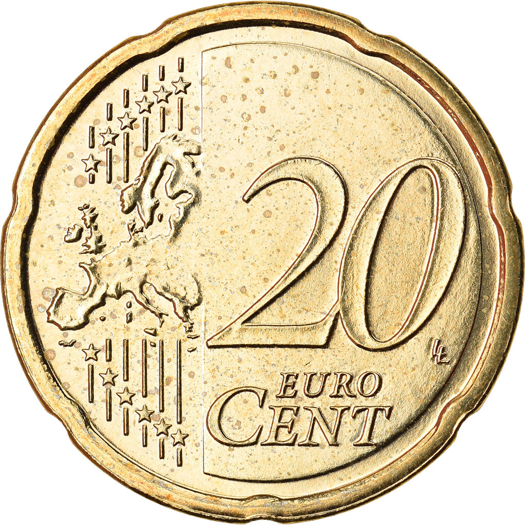 Luxemburg, 20 Euro Cent, 2013, UNZ, Messing, KM:New
