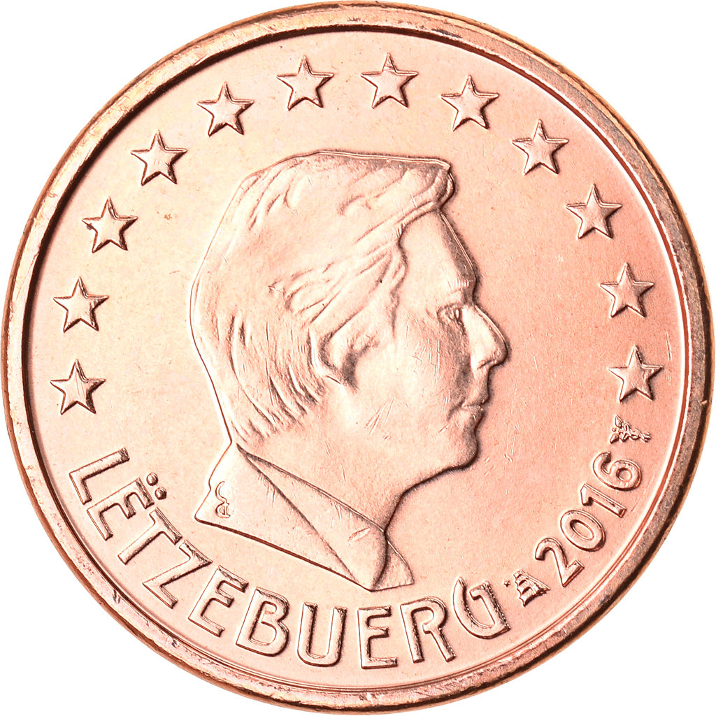 Luxemburgo, Euro Cent, 2016, MS(63), Aço Cromado a Cobre, KM:New
