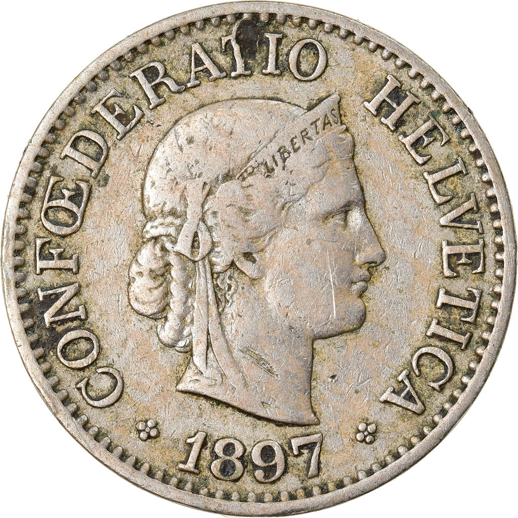 Monnaie, Suisse, 10 Rappen, 1897, Bern, TB+, Copper-nickel, KM:27