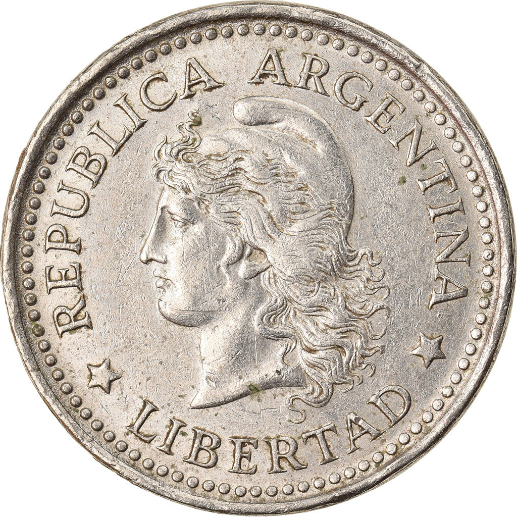 Coin, Argentina, 50 Centavos, 1958, EF(40-45), Nickel Clad Steel, KM:56