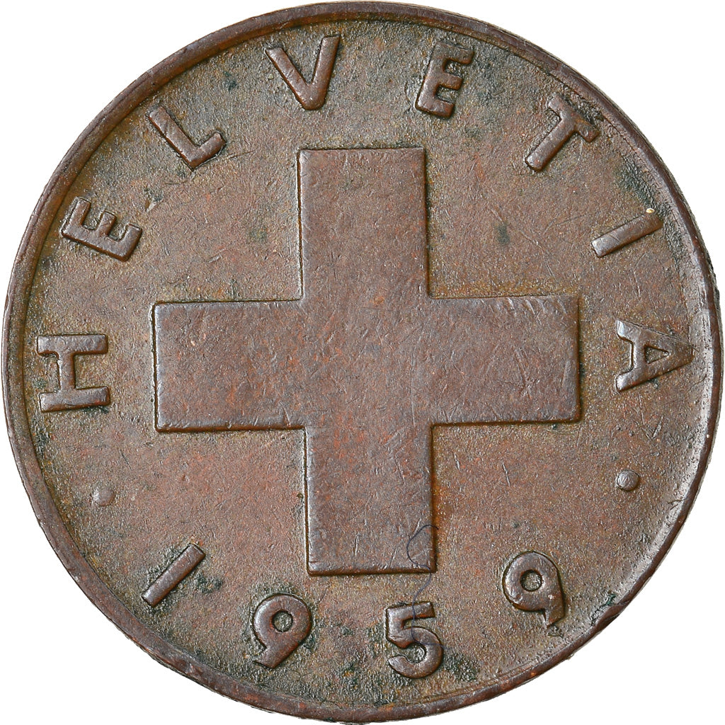 Moneta, Szwajcaria, Rappen, 1959, Bern, EF(40-45), Bronze, KM:46