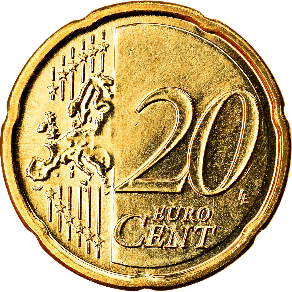 REPUBLIKA IRLANDII, 20 Euro Cent, 2011, BU, MS(65-70), Mosiądz, KM:48
