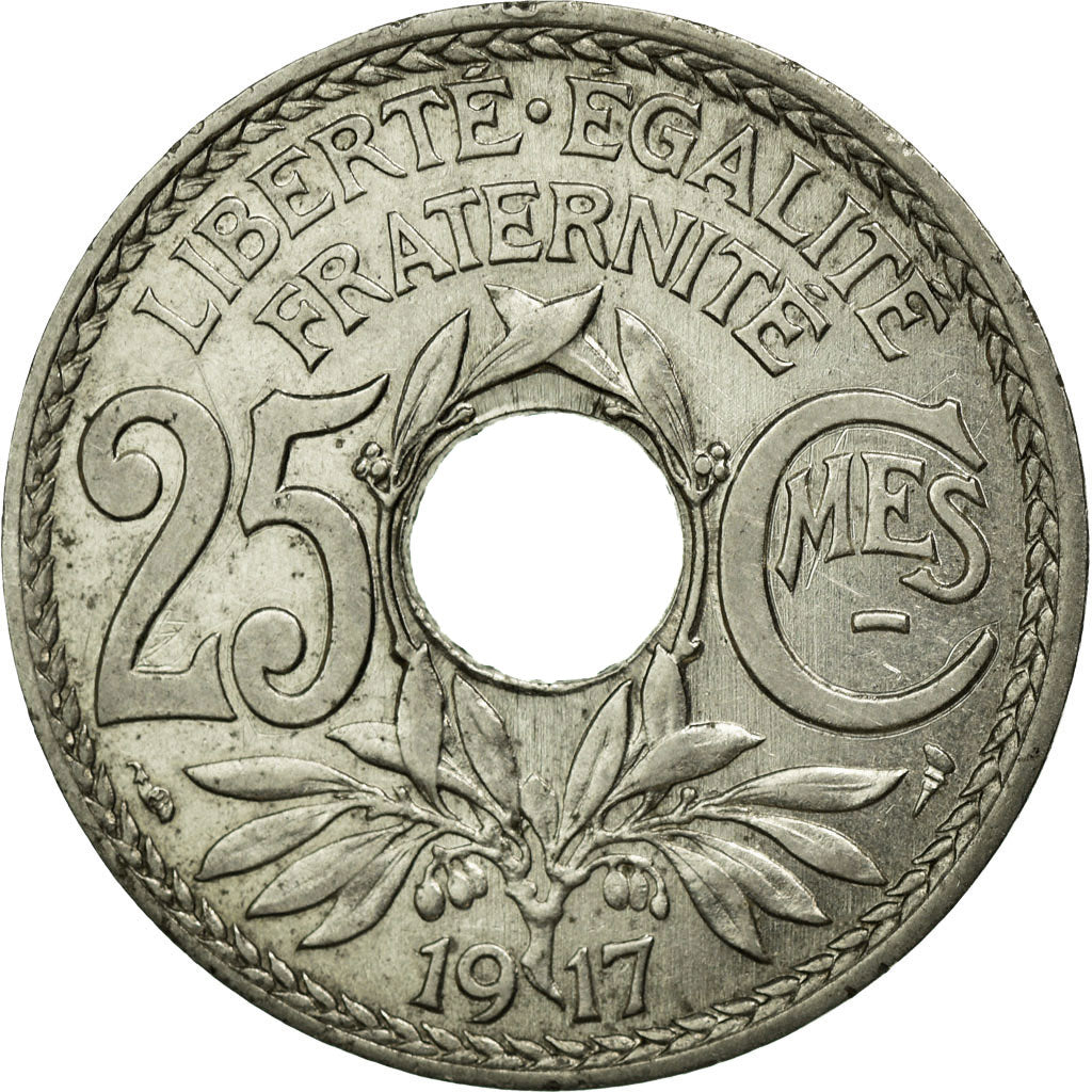 Coin, France, Lindauer, 25 Centimes, 1917, AU(50-53), Nickel, KM:867