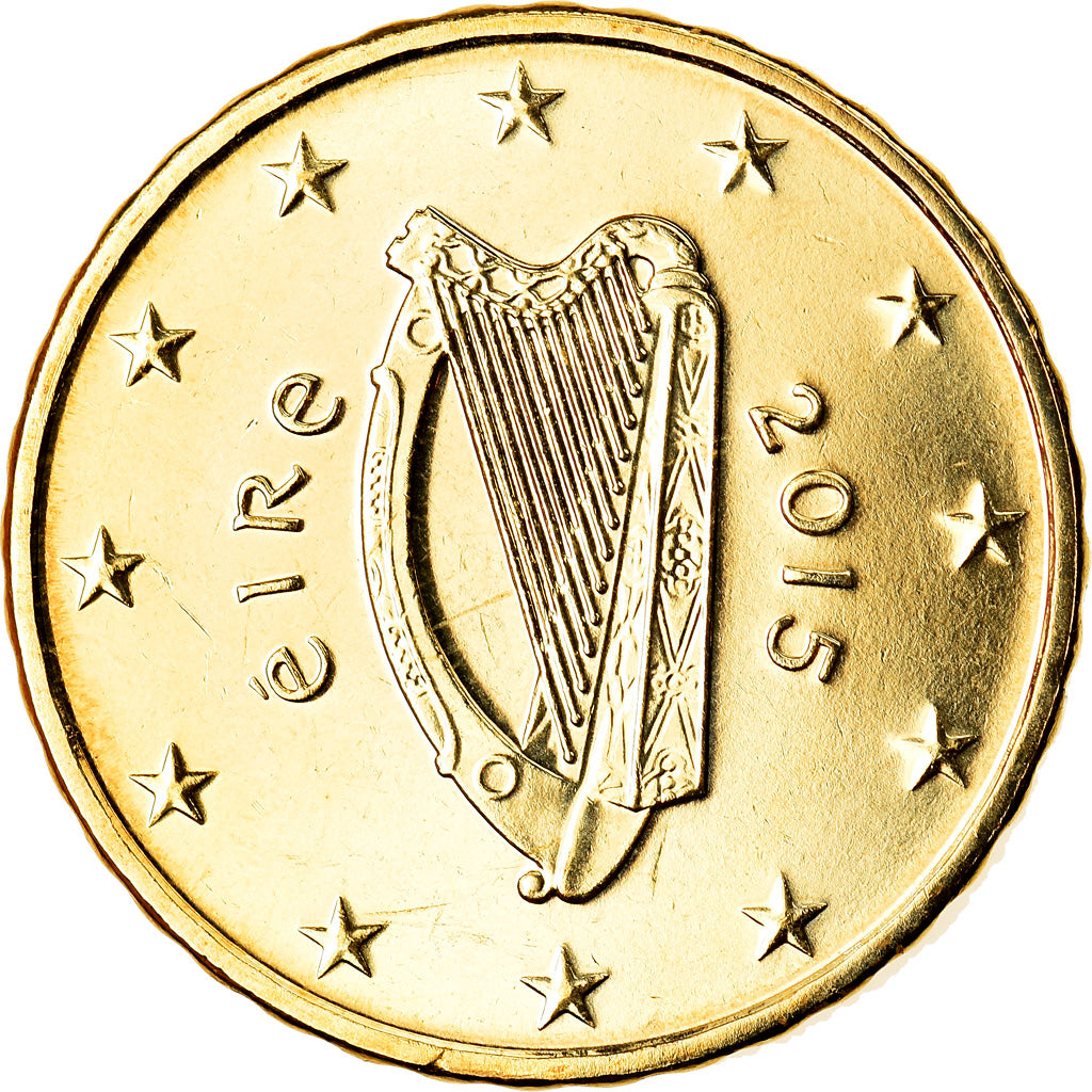 REPÚBLICA DA IRLANDA, 10 Euro Cent, 2015, Sandyford, MS(63), Latão, KM:New