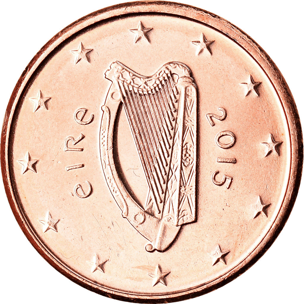 REPÚBLICA DE IRLANDA, Euro Cent, 2015, Sandyford, SC, Cobre chapado en acero