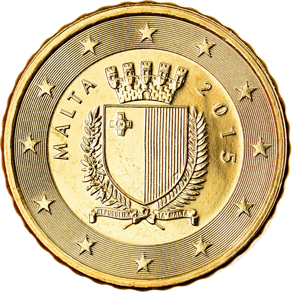Malta, 10 Euro Cent, 2015, UNZ, Messing, KM:New