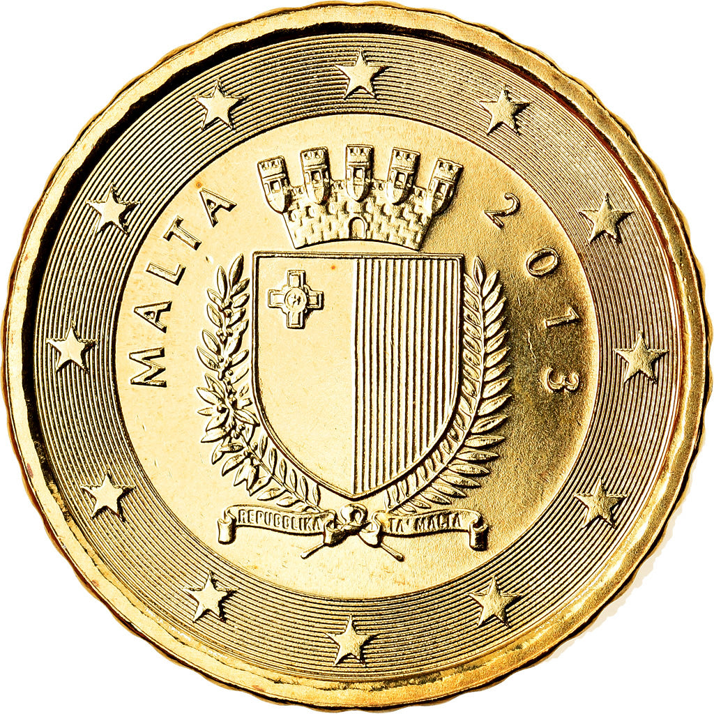 Malta, 10 Euro Cent, 2013, UNZ, Messing, KM:New
