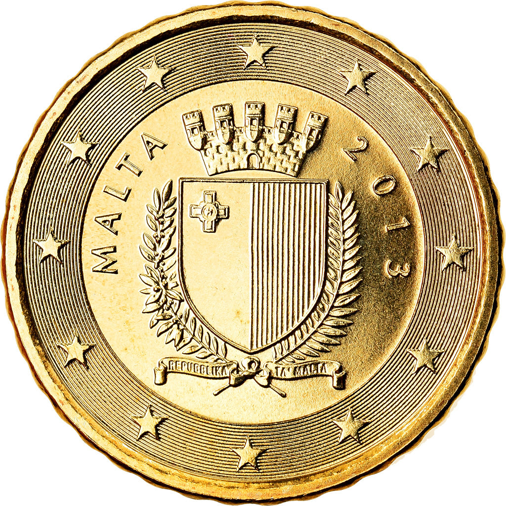 Malta, 10 Euro Cent, 2013, UNZ, Messing, KM:New